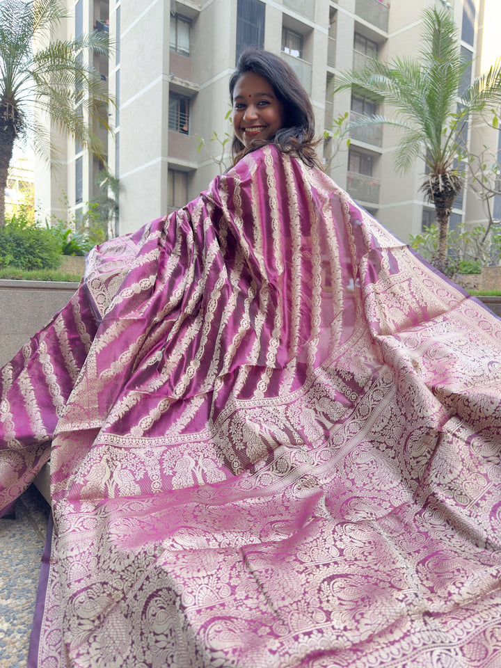 Wine Banarasi Saree