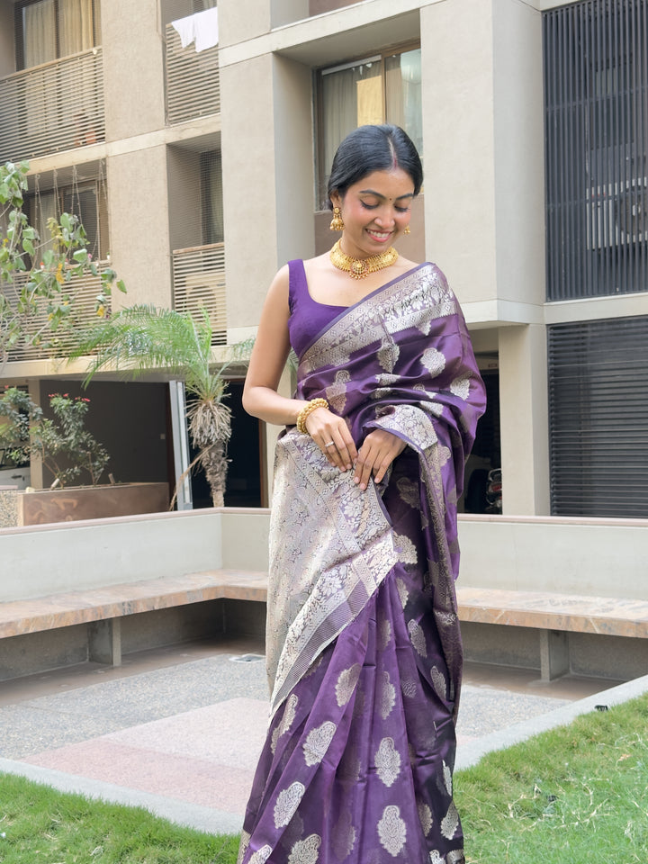 Purple Banarasi Saree