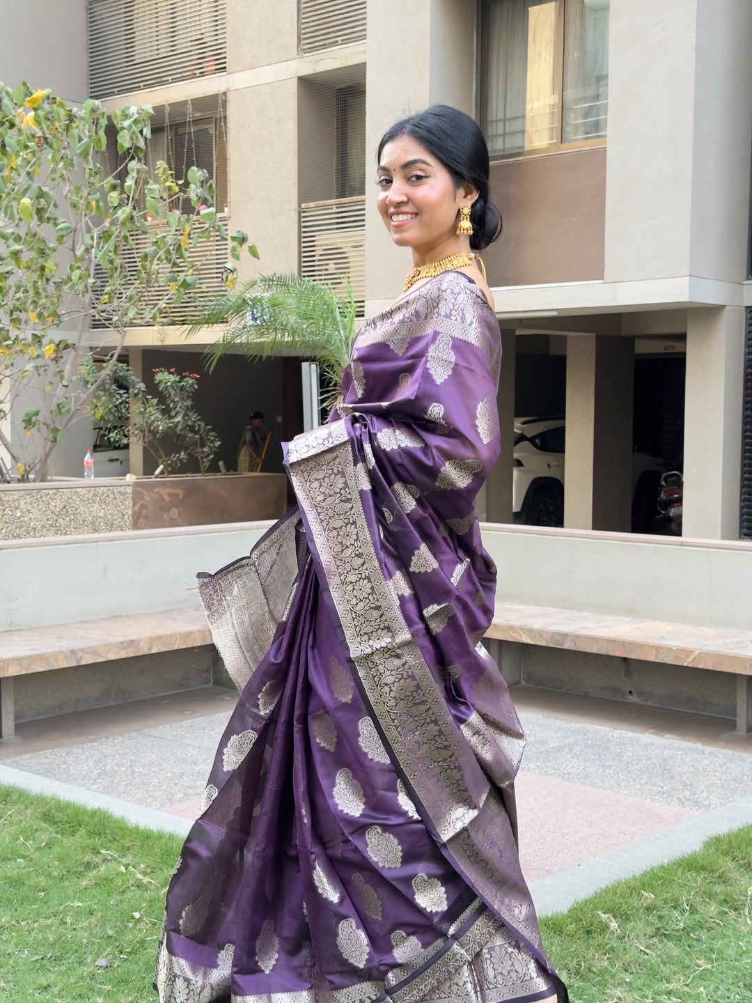 Purple Banarasi Saree