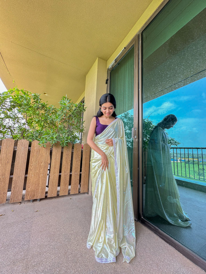 Yellow Unicorn Saree