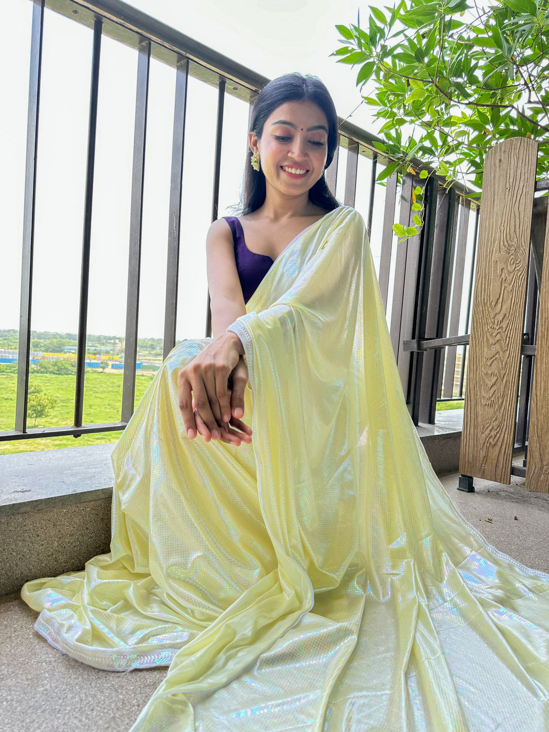 Yellow Unicorn Saree